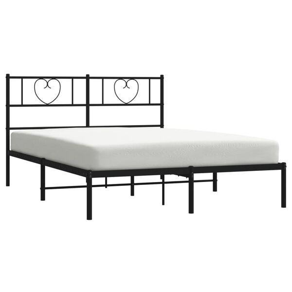 vidaXL Estrutura de cama com cabeceira 120x190 cm metal preto