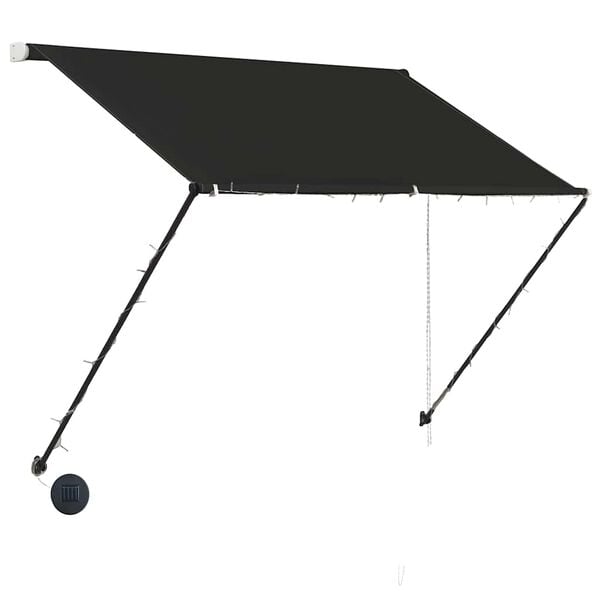 vidaXL Toldo retr&aacute;til com LED 150x150 cm antracite