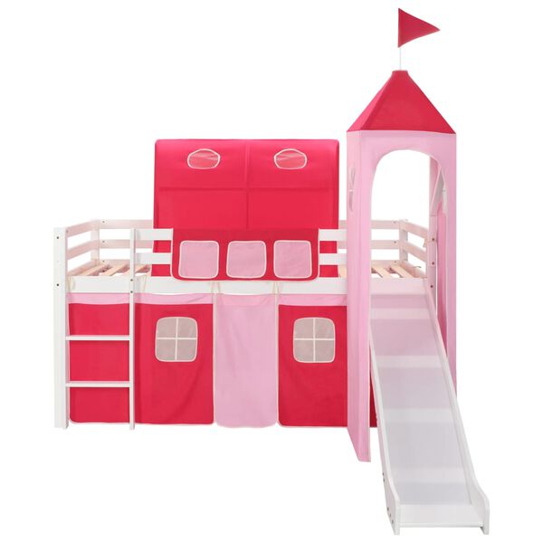 vidaXL Estrutura cama infantil c/ escorrega e escada pinho 208x230cm