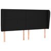 vidaXL Cabeceira de cama c/ abas tecido 163x23x118/128 cm preto
