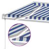 vidaXL Toldo autom&aacute;tico LED e sensor de vento 600x300 cm azul e branco