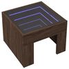 vidaXL Mesa de cabeceira c/ LED Infinity 40x40x30 cm carvalho castanho