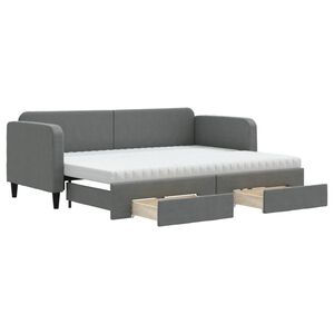 vidaXL Sof&aacute;-cama c/ gavet&atilde;o e gavetas 80x200 cm tecido cinzento-escuro