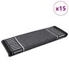 vidaXL Tapetes Adesivos para Escadas 15 pcs Antracite 65 x 21 x 4 cm