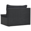 vidaXL 5 pcs conjunto lounge de jardim c/ almofadões vime PE preto