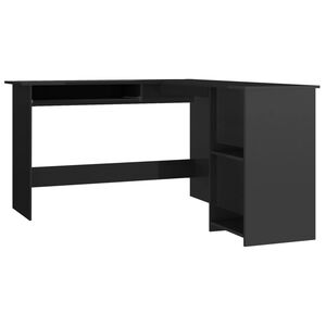 vidaXL Secret&aacute;ria de canto forma L 120x140x75cm contraplacado preto