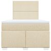 vidaXL Cama boxspring com colch&atilde;o 120x190 cm tecido cor creme