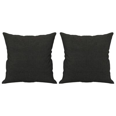 vidaXL Sofá 2 lugares + almofadas decorativas 120 cm tecido preto