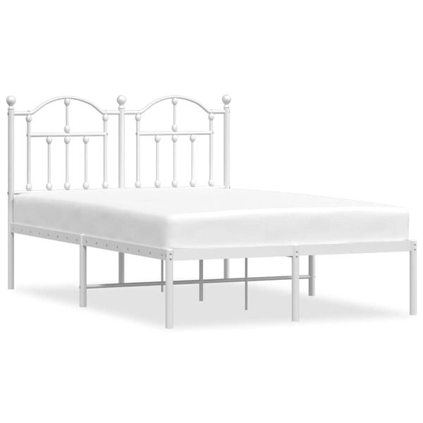 vidaXL Estrutura de cama com cabeceira 120x200 cm metal branco