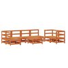 vidaXL Conjunto de Lounge de Jardim 8 pcs Castanho Cera