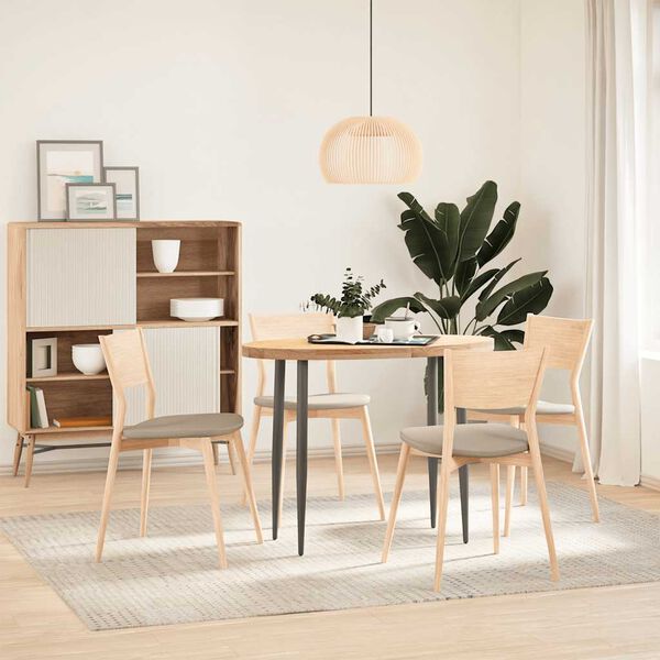 vidaXL Tampo de mesa 100x50x4 cm madeira de carvalho maciça oval