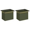 vidaXL Floreira de jardim com LED 2 unid. Verde-Azeitona