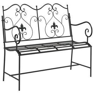 vidaXL Banco de jardim Preto 104 x 54 x 93 cm A&ccedil;o