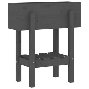 vidaXL Vaso/floreira de jardim 62x30x69 cm pinho maci&ccedil;o cinzento