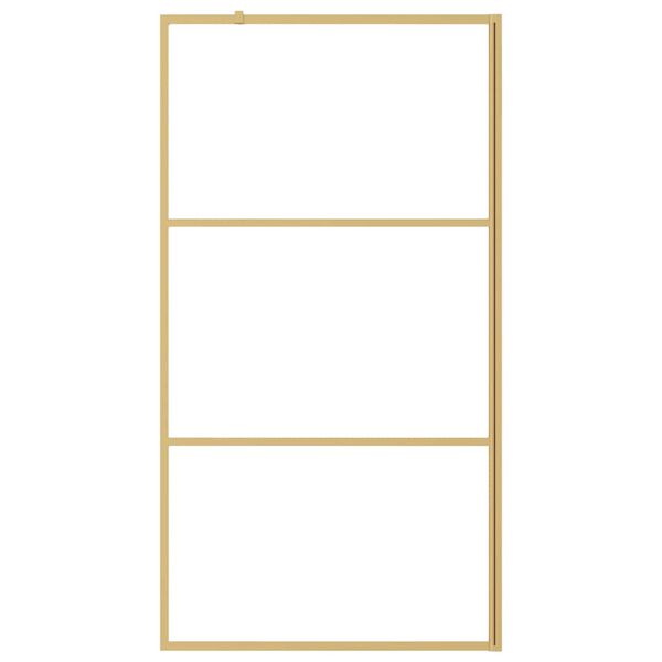 vidaXL Divis&oacute;ria de chuveiro 115x195 cm vidro transparente ESG dourado