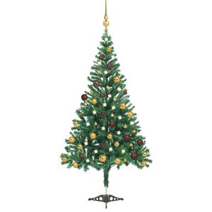 vidaXL &Aacute;rvore de Natal artificial pr&eacute;-iluminada + bolas 620 ramos