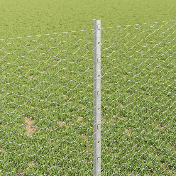 vidaXL Cerca com Poste Prateado 1 x 25 m A&ccedil;o