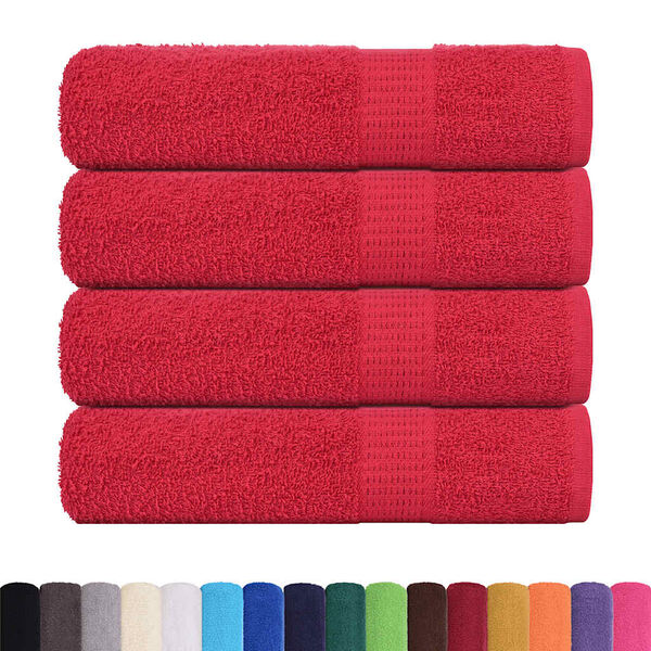 vidaXL Toalhas de banho FROGN 4 pcs 100x150 cm 360 g/m&sup2; vermelho