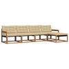 vidaXL Conjunto de Sof&aacute;s para Exterior 5 pcs Natural e Bege