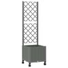 vidaXL Vaso de Jardim com Treli&ccedil;a e Rodas Cinzento-claro PP