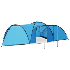 vidaXL Tenda iglu de campismo 650x240x190 cm 8 pessoas azul
