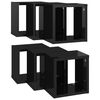 vidaXL Prateleiras parede forma de cubo 6 pcs 22x15x22 cm preto brilh.