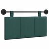 vidaXL Cabeceira Suspensa Riscas Verde Escuro 90 x 55 x 5 cm tecido
