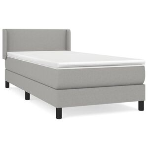 vidaXL Cama com molas/colch&atilde;o 90x190 cm tecido cinzento-claro