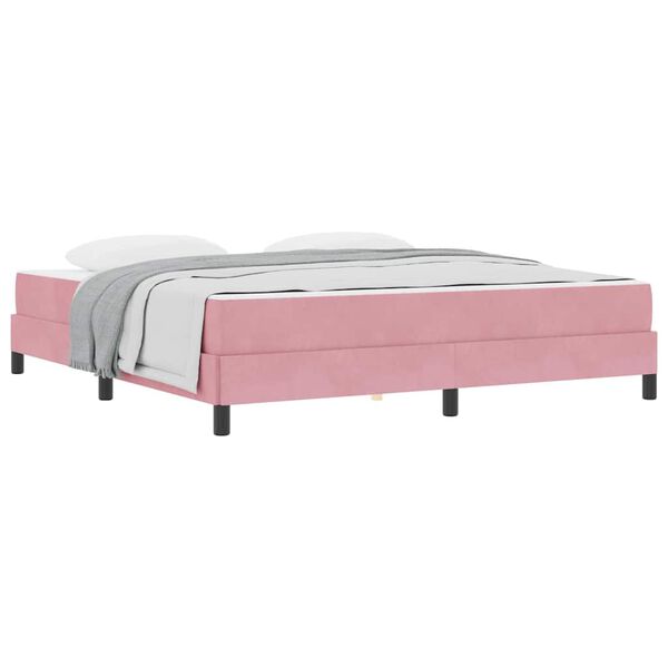 vidaXL Cama Box com colchão Rosa 180 x 220 cm tecido