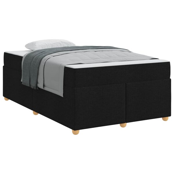 vidaXL Estrutura da Cama com colch&atilde;o Preto 120 x 190 cm tecido