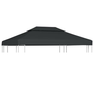 vidaXL Cobertura gazebo c/ 2 camadas 310 g/m&sup2; 4x3 m antracite