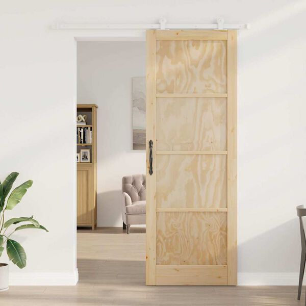 vidaXL Porta Deslizante Castanho 83 x 232 cm