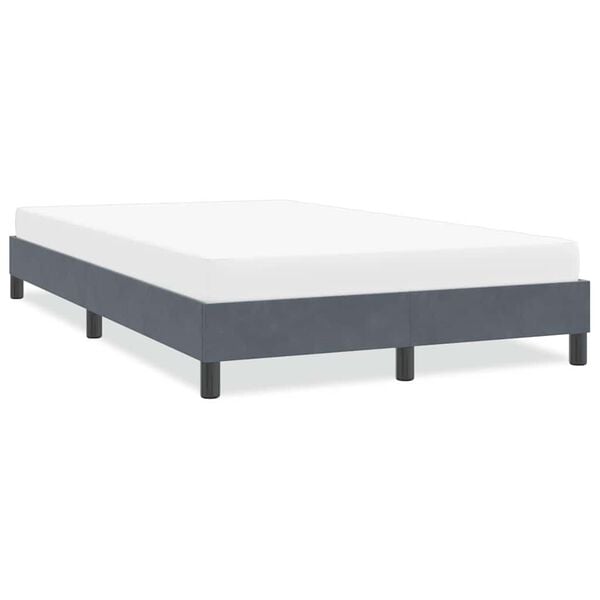 vidaXL Estrutura de cama sem colch&atilde;o 120x210 cm veludo Cinzento Escuro