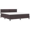 vidaXL Cama Box com colch&atilde;o Marrom Escuro 180 x 200 cm tecido