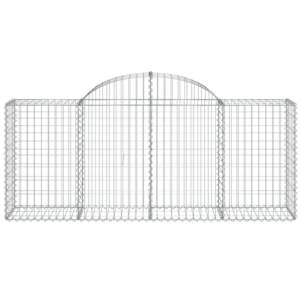 vidaXL Cestos gabião arqueados 9 pcs 200x50x80/100cm ferro galvanizado