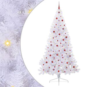 vidaXL &Aacute;rvore de Natal Artificial com 300 LEDs Branco 240 cm PVC e A&ccedil;o