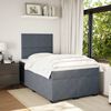 vidaXL Cama boxspring com colch&atilde;o 120x190 cm veludo cinzento-escuro