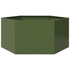 vidaXL Vaso/floreira de jardim hexagonal 104x90x45 cm a&ccedil;o verde
