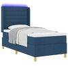 vidaXL Cama Box com colch&atilde;o com led Azul 90 x 190 cm tecido