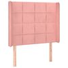 vidaXL Cabeceira de cama c/ luzes LED veludo 93x16x118/128 cm rosa