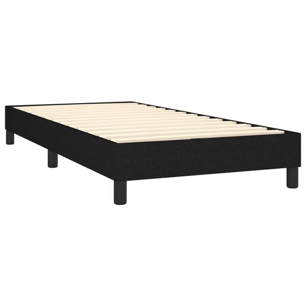 vidaXL Estrutura de cama com molas 90x200 cm tecido preto