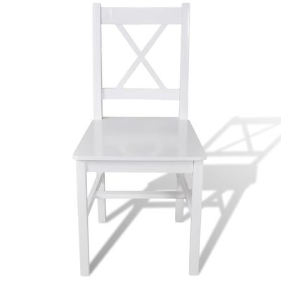 vidaXL Cadeiras de jantar 6 pcs madeira de pinho branco