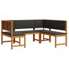 vidaXL Conjunto de Bancos de Jardim 3 unid. Castanho