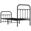 vidaXL Estrutura de cama com cabeceira e p&eacute;s 75x190 cm metal preto