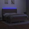 vidaXL Cama box spring colch&atilde;o/LED 180x200cm tecido cinza-acastanhado