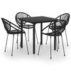 vidaXL 5 pcs conjunto de jantar para jardim vime de PVC preto