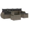 vidaXL 6 pcs conjunto sof&aacute;s de jardim com almofad&otilde;es vime cinzento