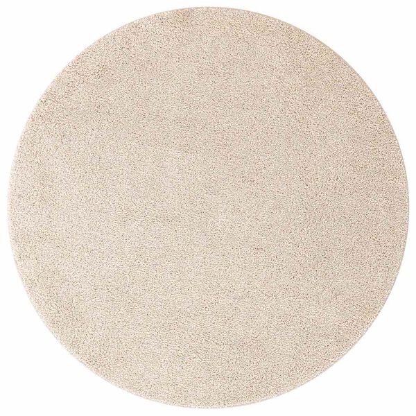 vidaXL Tapete Shaggy Antiderrapante Creme 90 x 90 cm PP