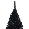 vidaXL &Aacute;rvore de Natal Artificial Pr&eacute;-iluminada Preto 240 cm PVC