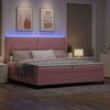vidaXL Cama Box com colch&atilde;o com led Rosa 200 x 200 cm Veludo